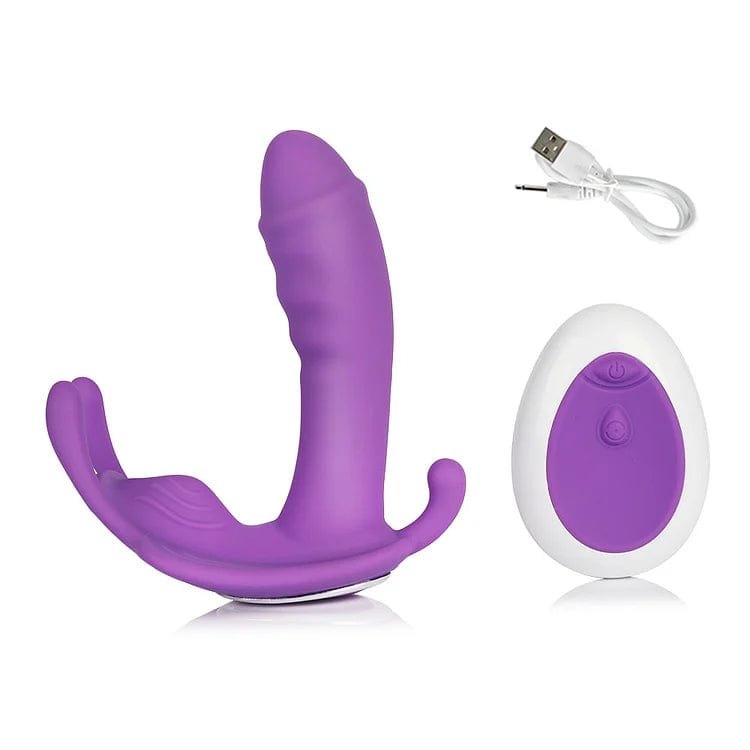 Purple wearable panty vibrator with remote control