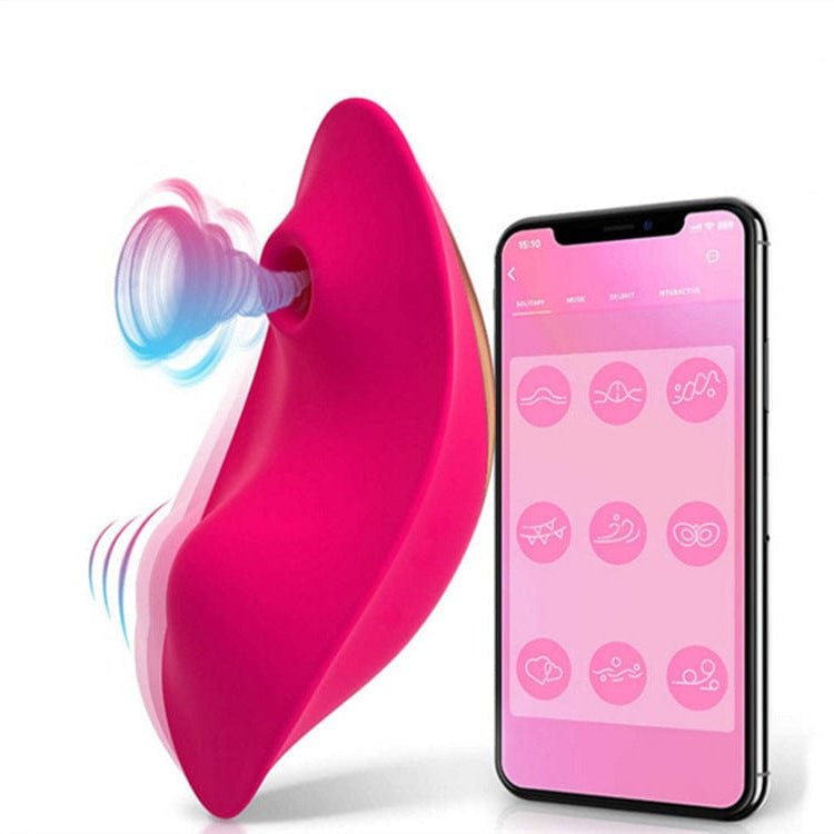 Rose red wearable clitoral suction and g-spot vibrator, photo 1