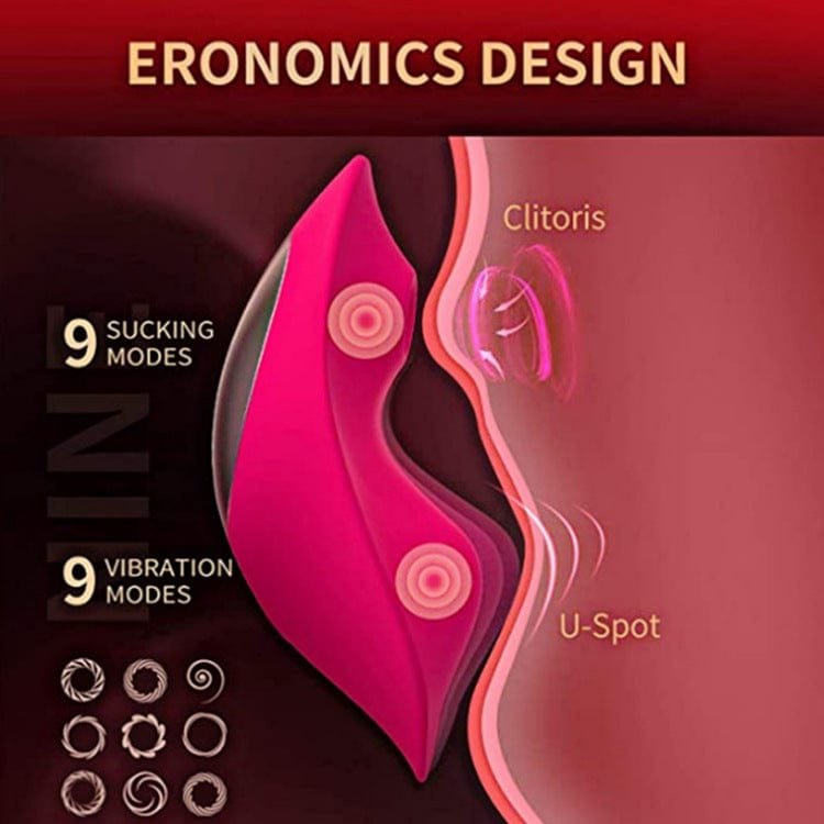 Rose red wearable clitoral suction and g-spot vibrator, photo 3