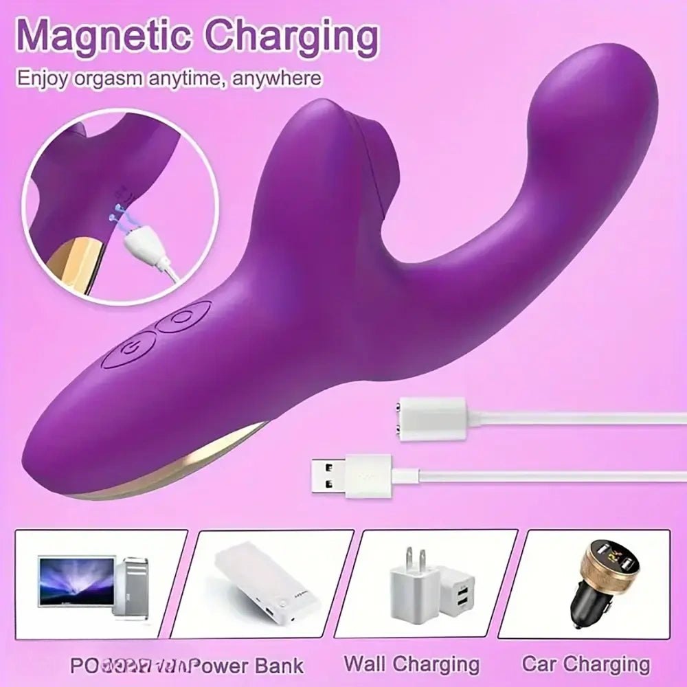 Silicone rabbit vibrator with clitoral arm, photo 2
