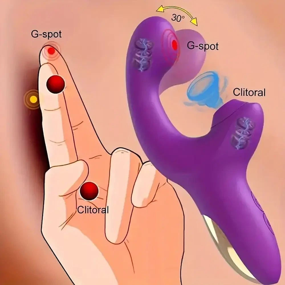 Silicone rabbit vibrator with clitoral arm, photo 3