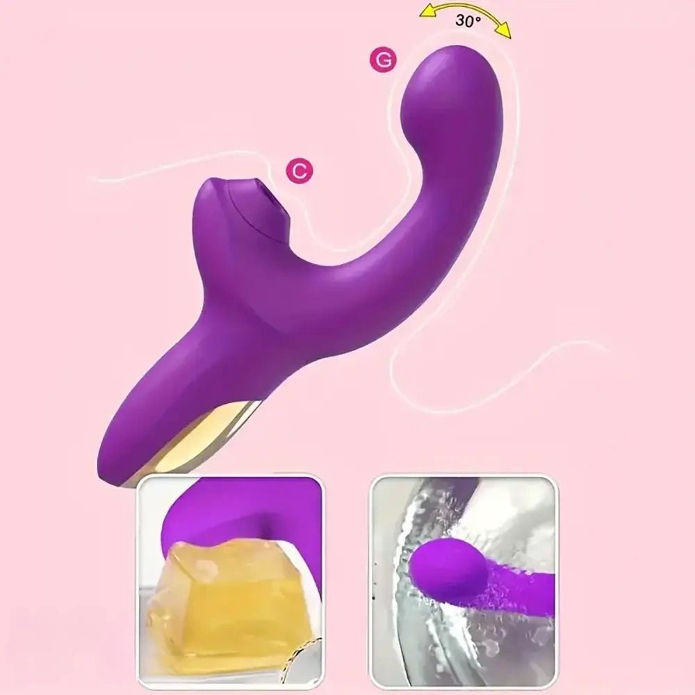 Silicone rabbit vibrator with clitoral arm, photo 6