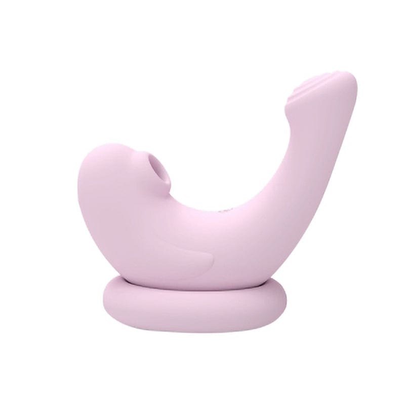 Pink seal-shaped clitoral suction vibrator