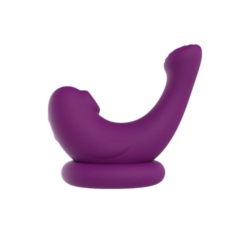 Purple seal-shaped clitoral suction vibrator
