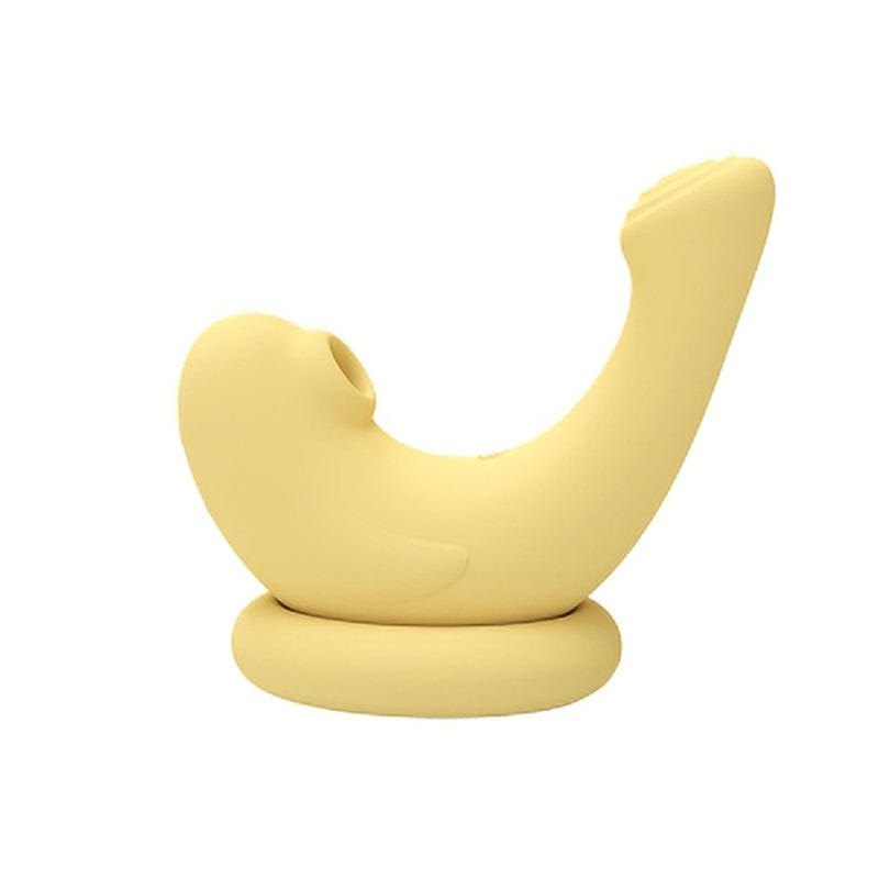 Yellow seal-shaped clitoral suction vibrator