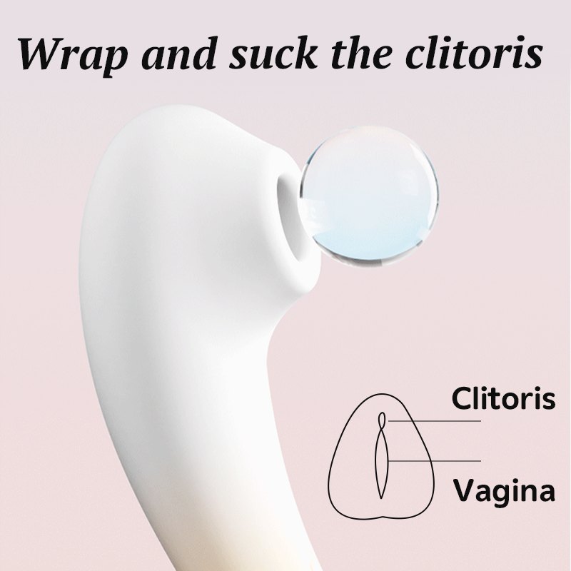 White shell-shaped suction and g-spot vibrator set, photo 3