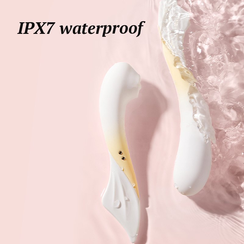 White shell-shaped suction and g-spot vibrator set, photo 7