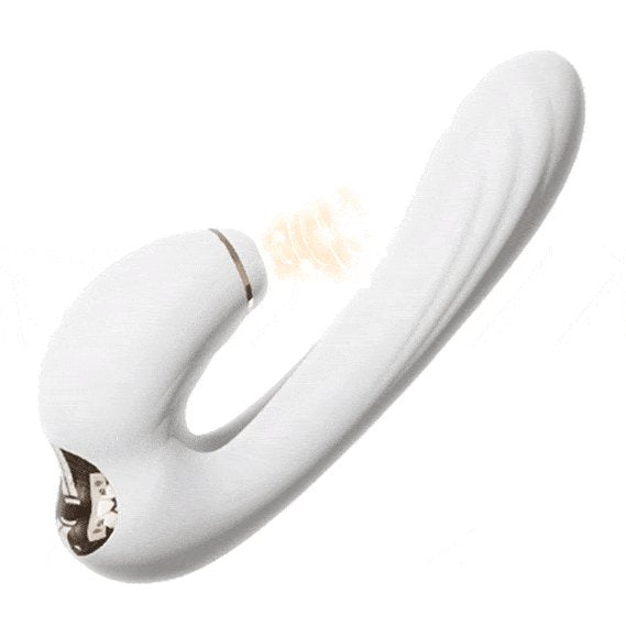 White dual suction and G-spot vibrator, photo 1