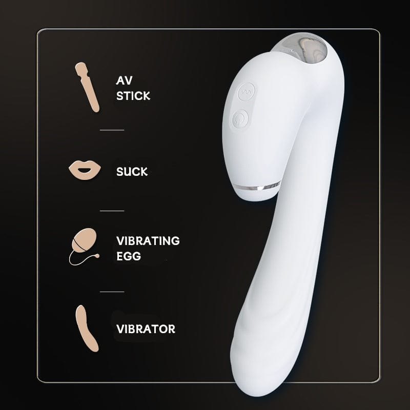 White dual suction and G-spot vibrator, photo 3