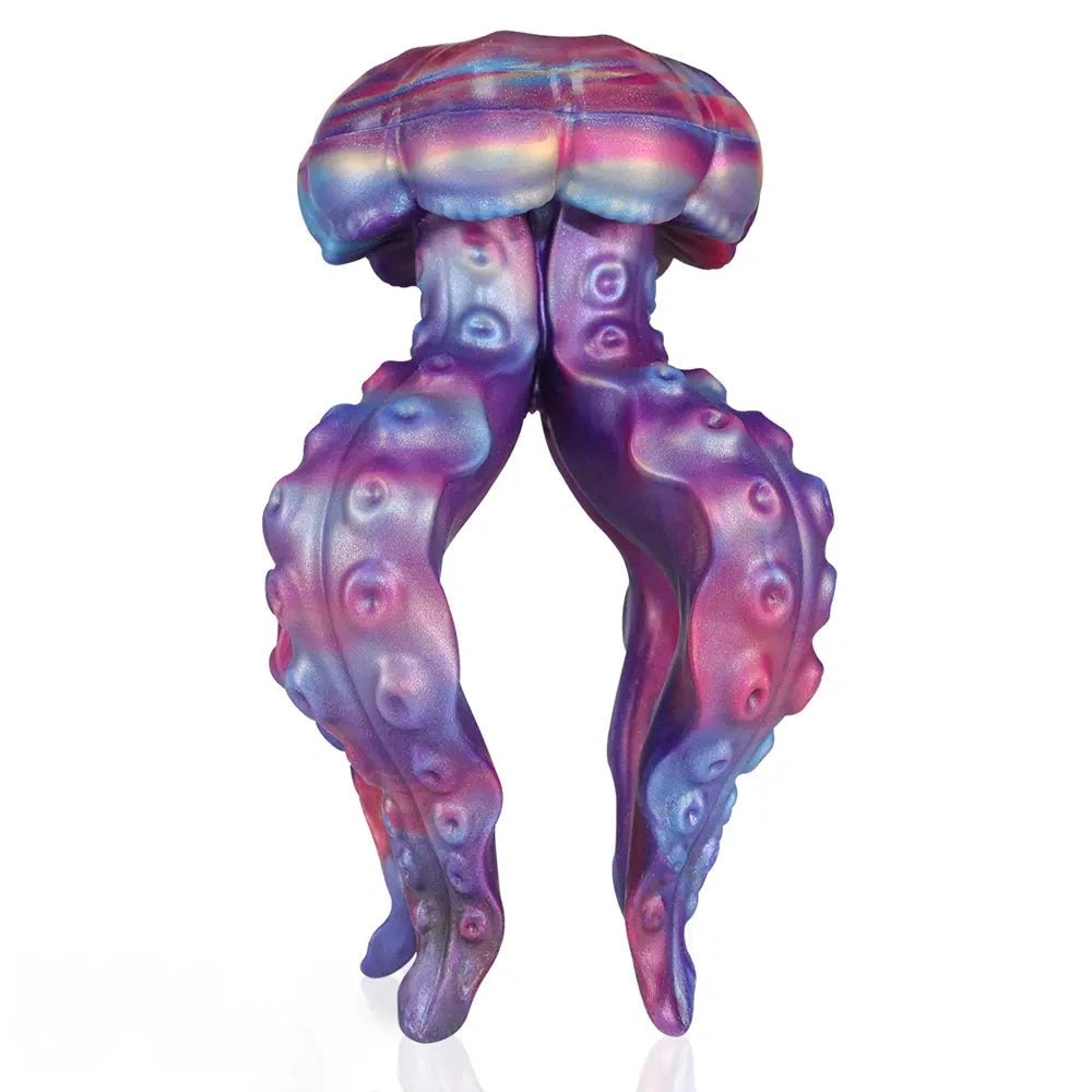 Tentacle-shaped fantasy silicone dildo with dual tapered arms, photo 1