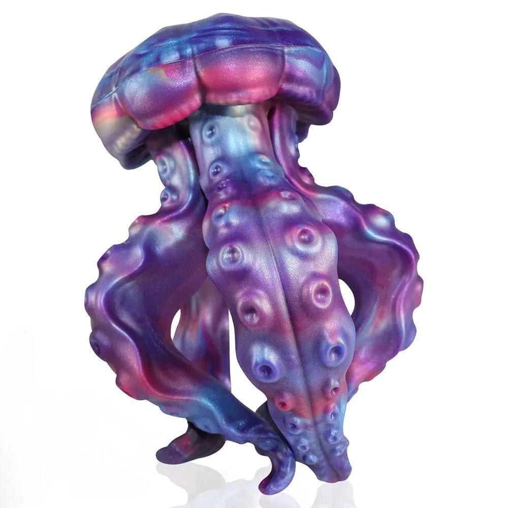 Tentacle-shaped fantasy silicone dildo with dual tapered arms, photo 8