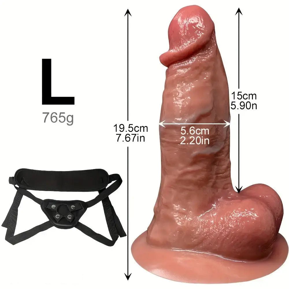 Flesh tone dual-tone strap-on harness dildo, photo 10