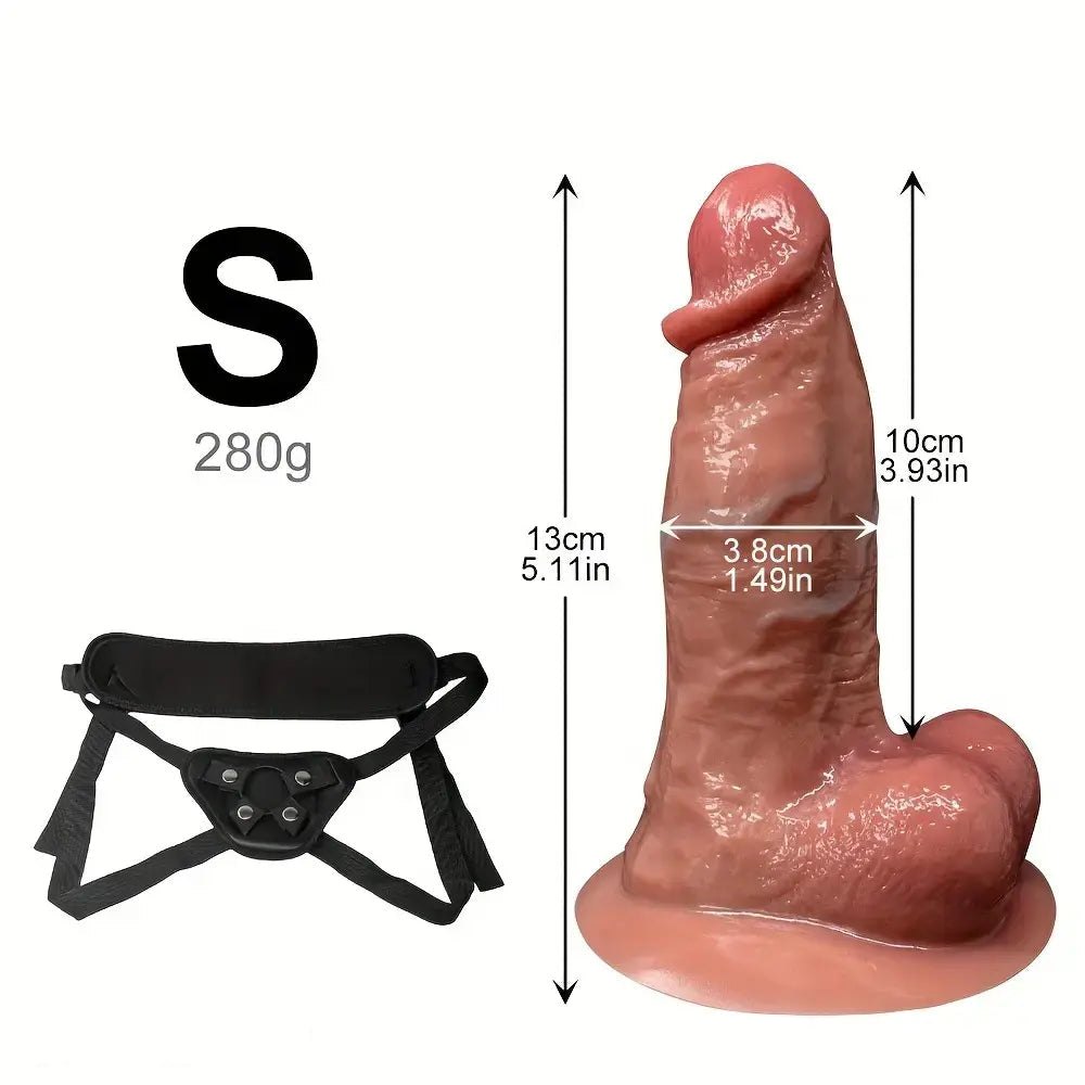 Flesh tone dual-tone strap-on harness dildo, photo 12
