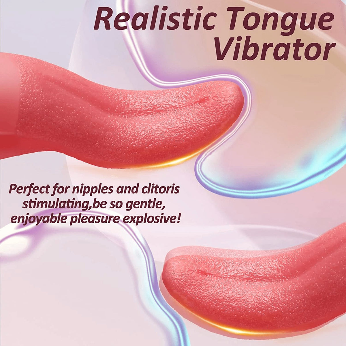 Pink tongue-shaped clit stimulator, photo 2