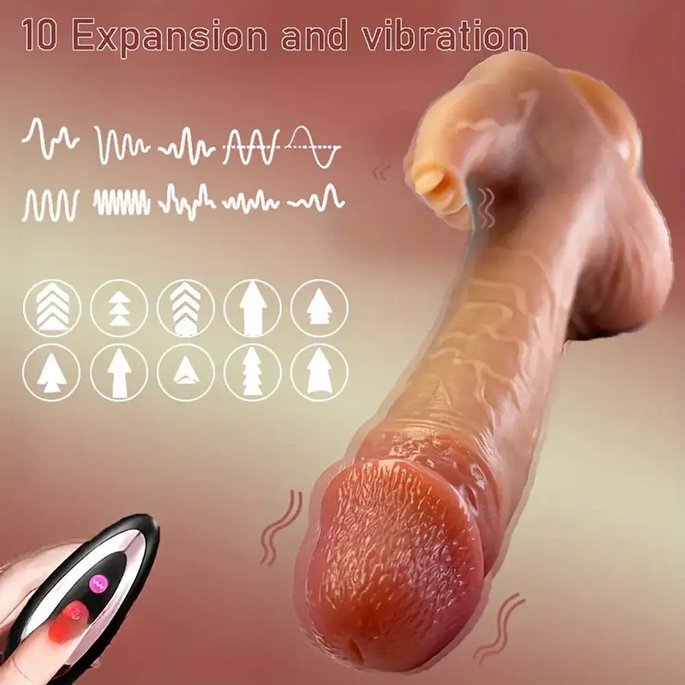 Brown dual tongue thrusting dildo, photo 3