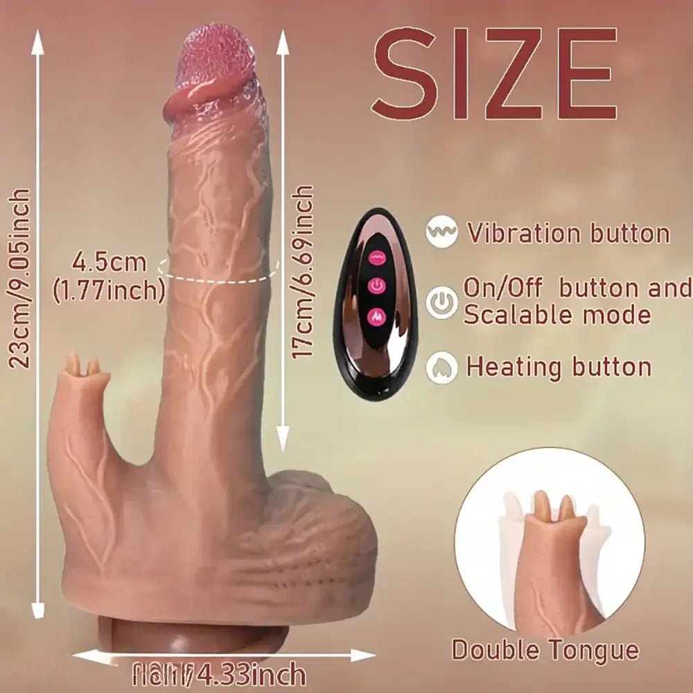 Brown dual tongue thrusting dildo, photo 6
