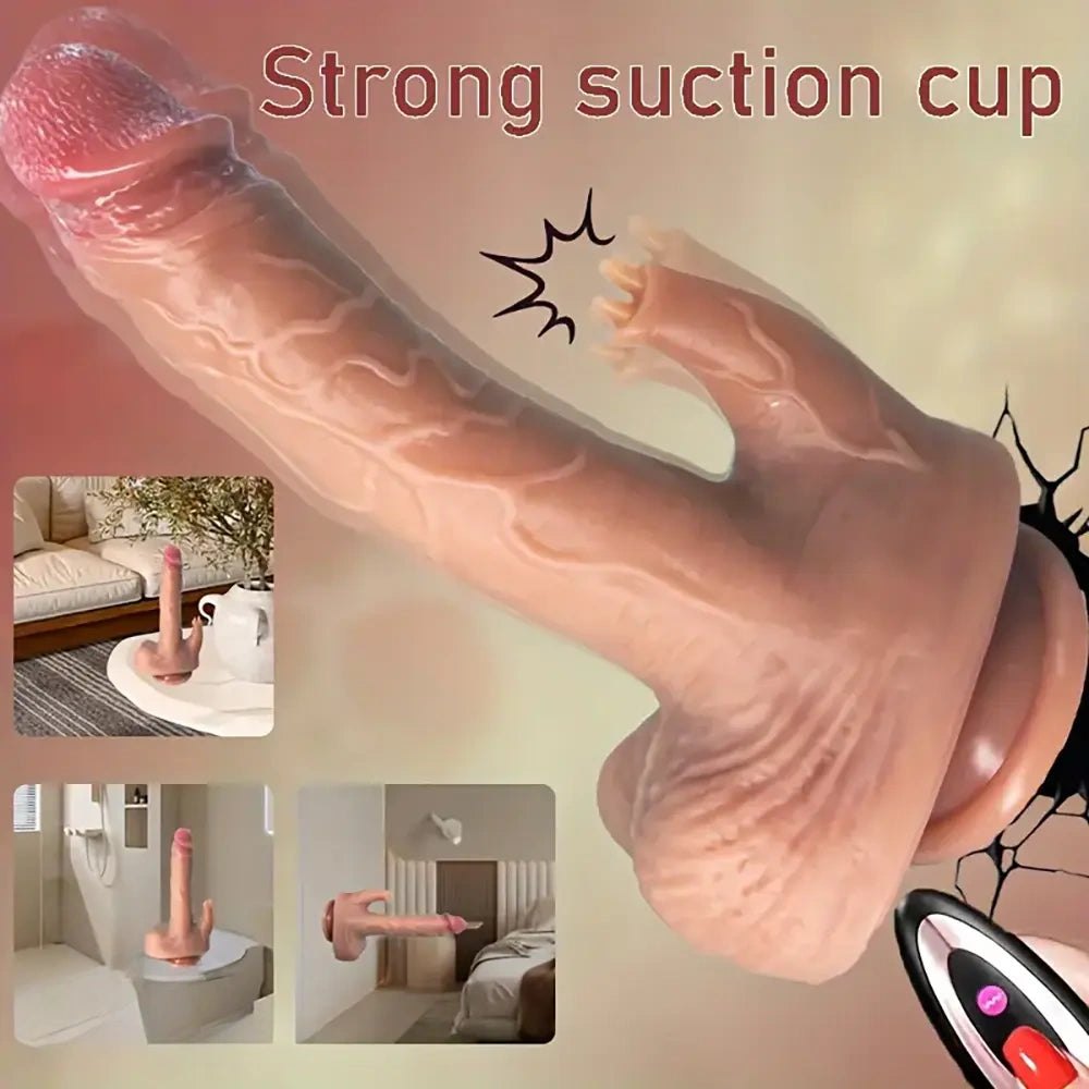 Brown dual tongue thrusting dildo, photo 8