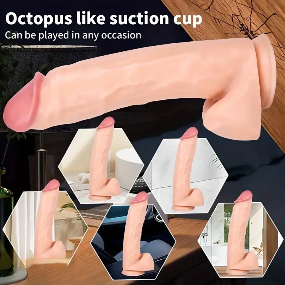 Flesh dual width realistic dildo, photo 7