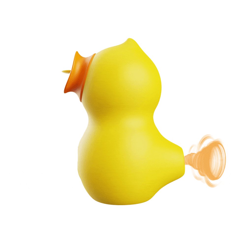 Yellow duck shaped clitoral suction vibrator, photo 1