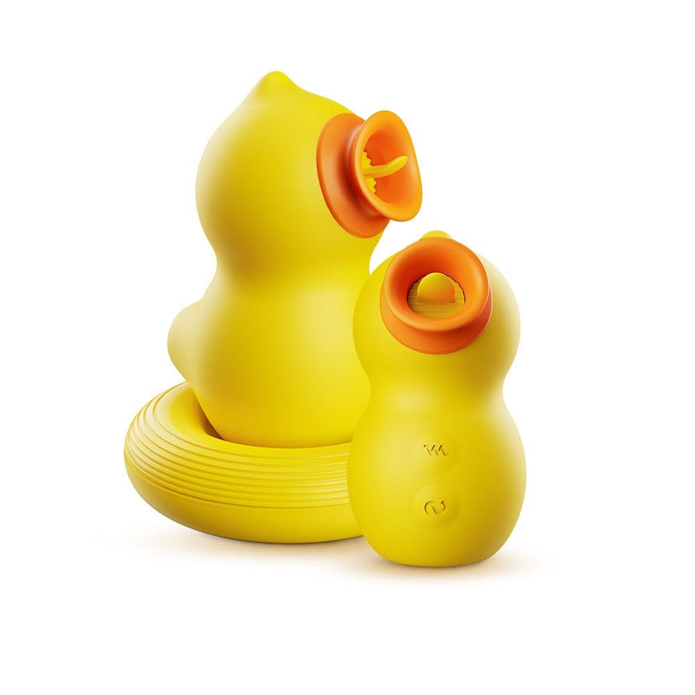 Yellow duck shaped clitoral suction vibrator, photo 2