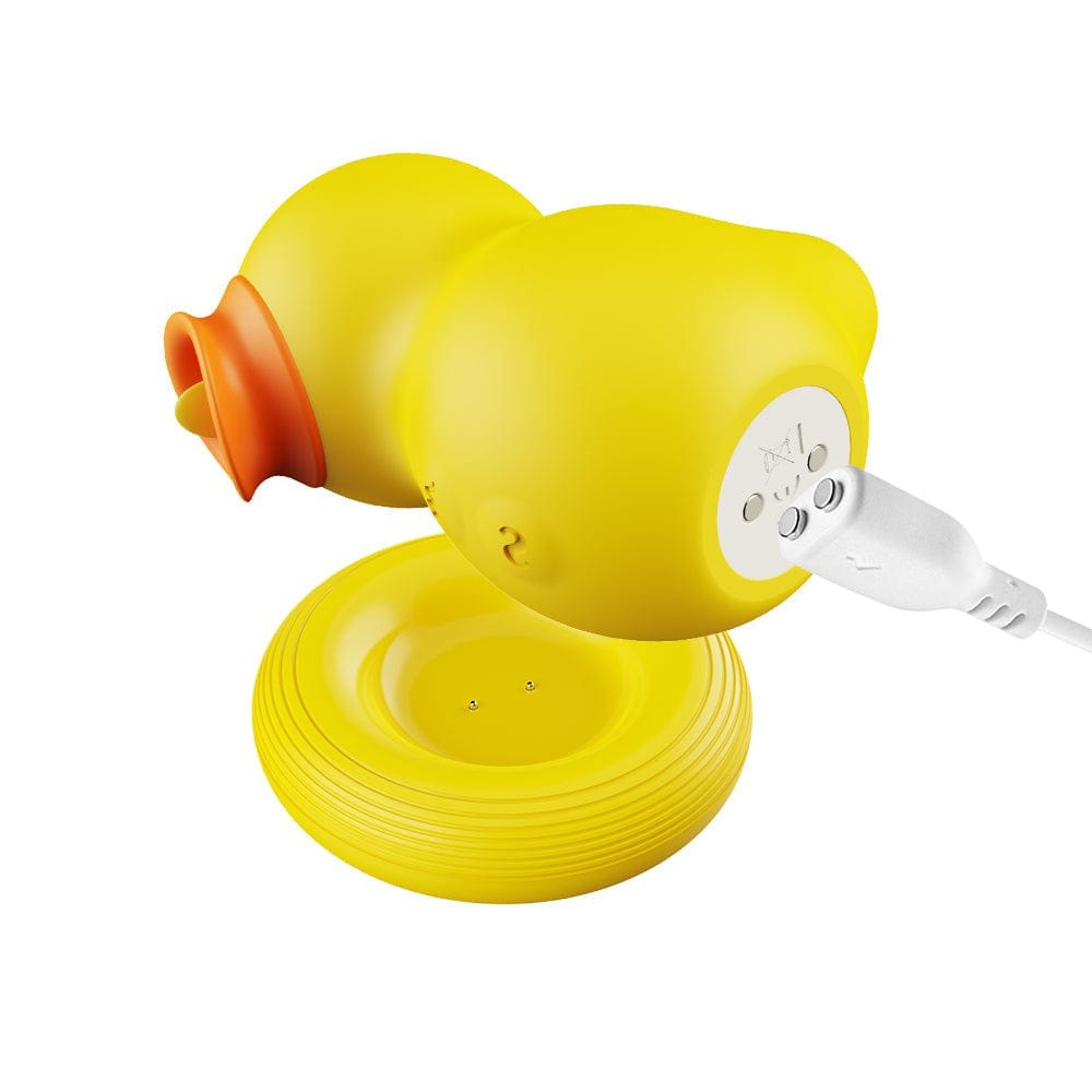 Yellow duck shaped clitoral suction vibrator, photo 3