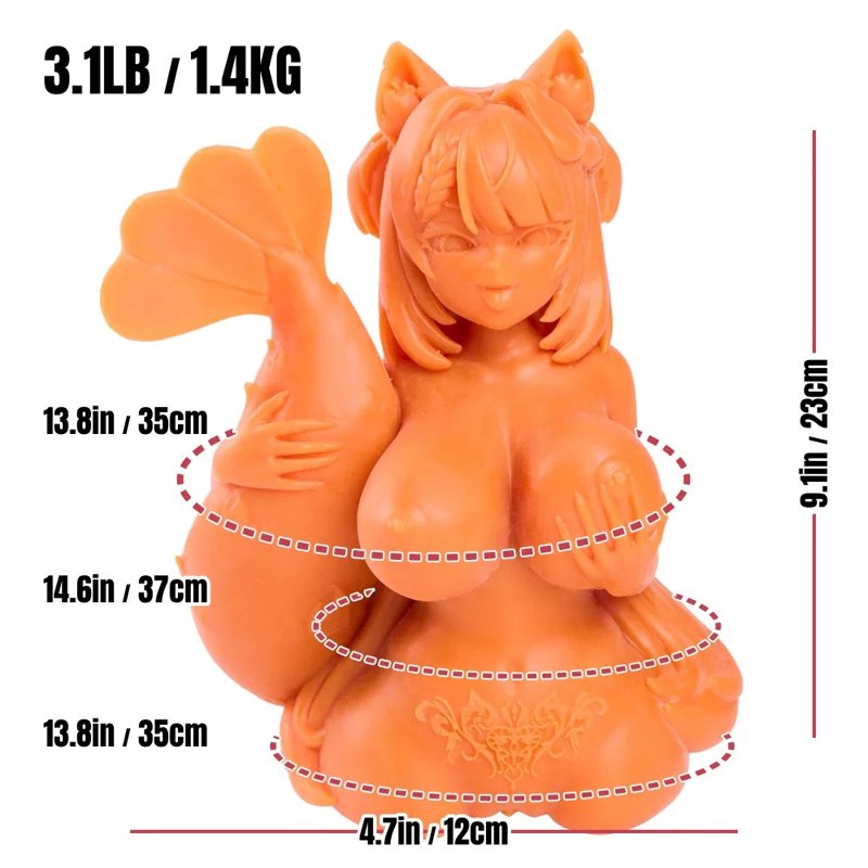 Orange furry anime fox-tail torso masturbator, photo 4