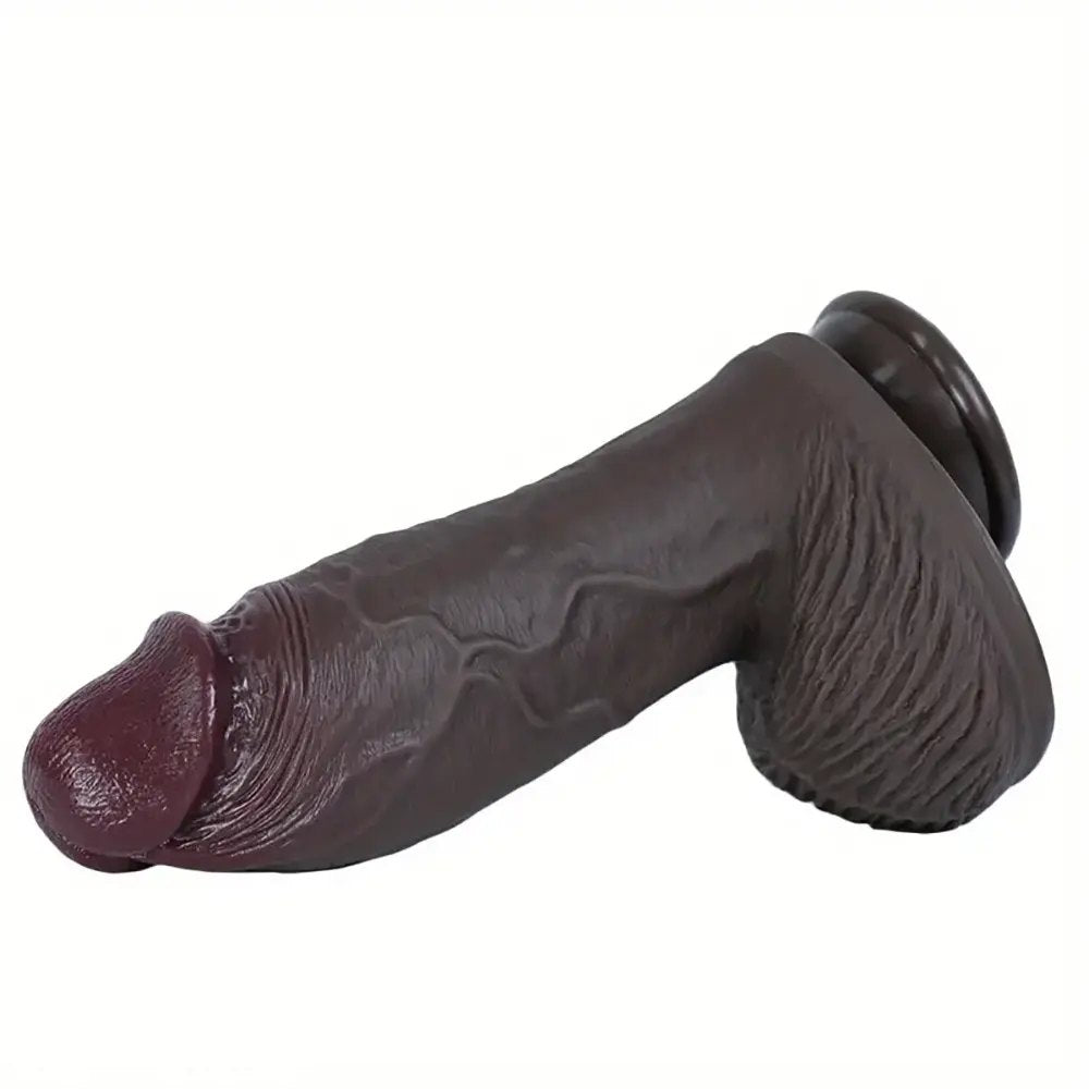 Ebony curved silicone g-spot dildo, photo 5