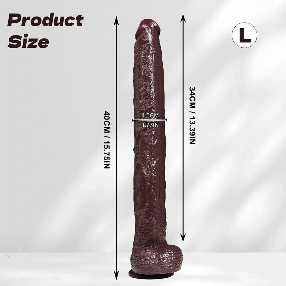 Ebony curved thick silicone dildo, photo 15