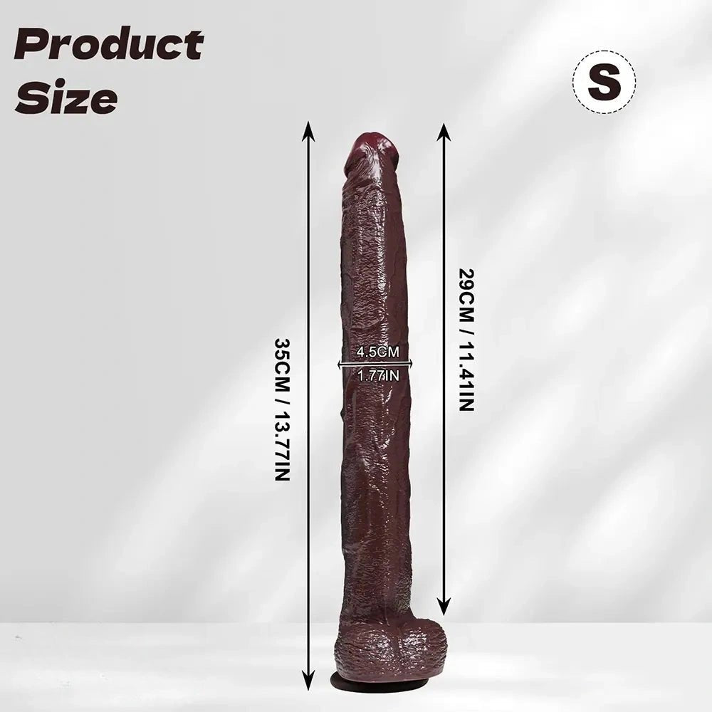 Ebony curved thick silicone dildo, photo 16