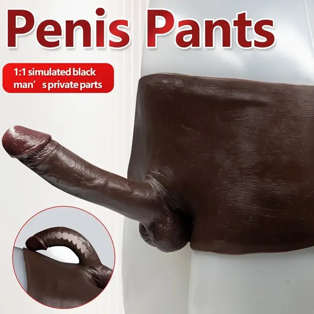 Ebony hollow strap-on dildo pant, photo 1