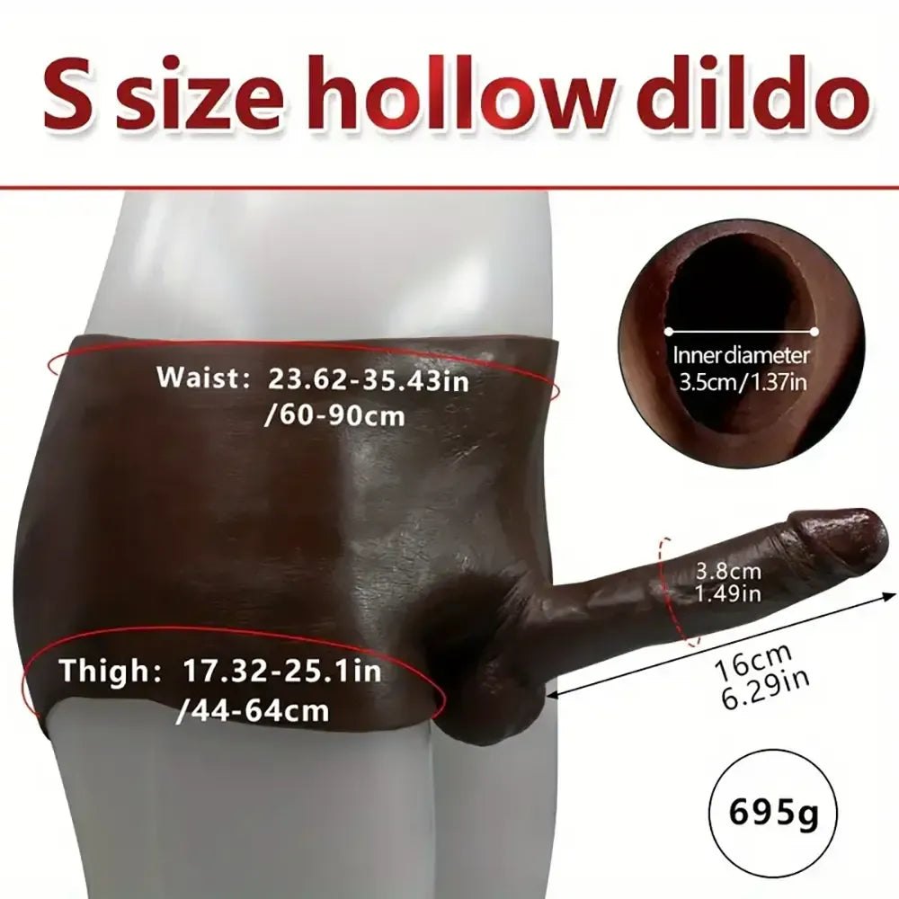 Ebony hollow strap-on dildo pant, photo 10