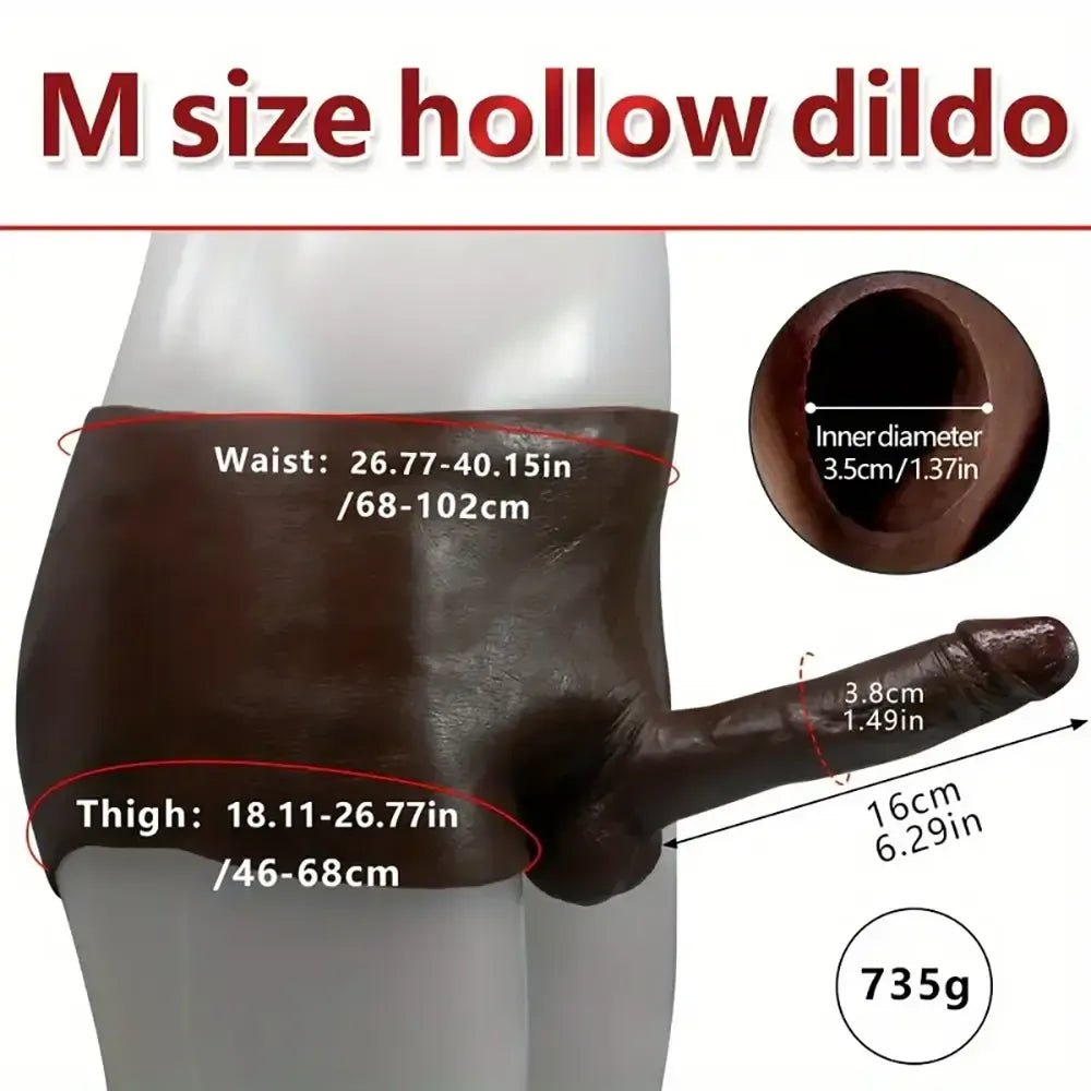 Ebony hollow strap-on dildo pant, photo 11