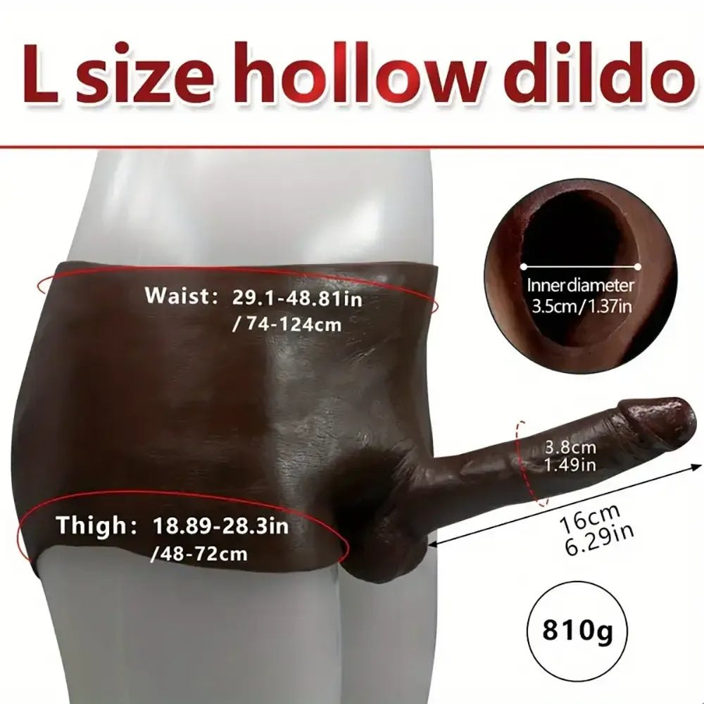 Ebony hollow strap-on dildo pant, photo 12