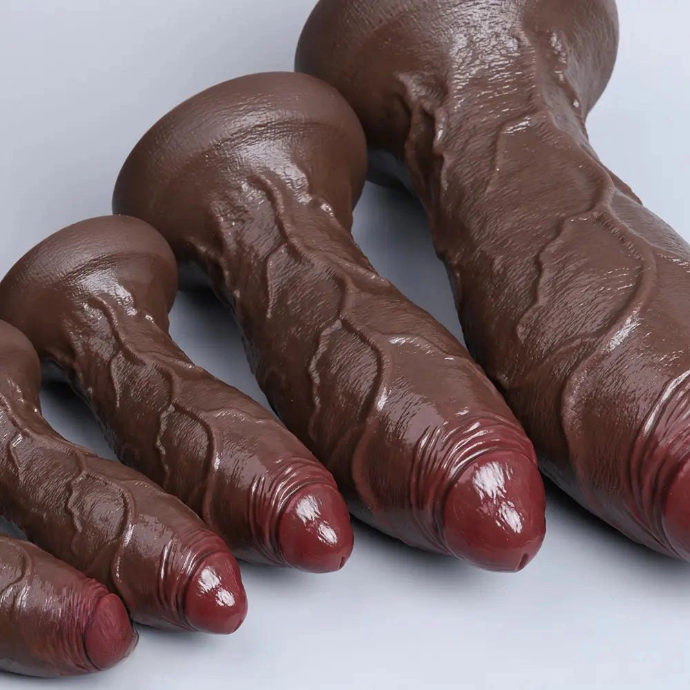 Ebony large thick silicone dildo, photo 10