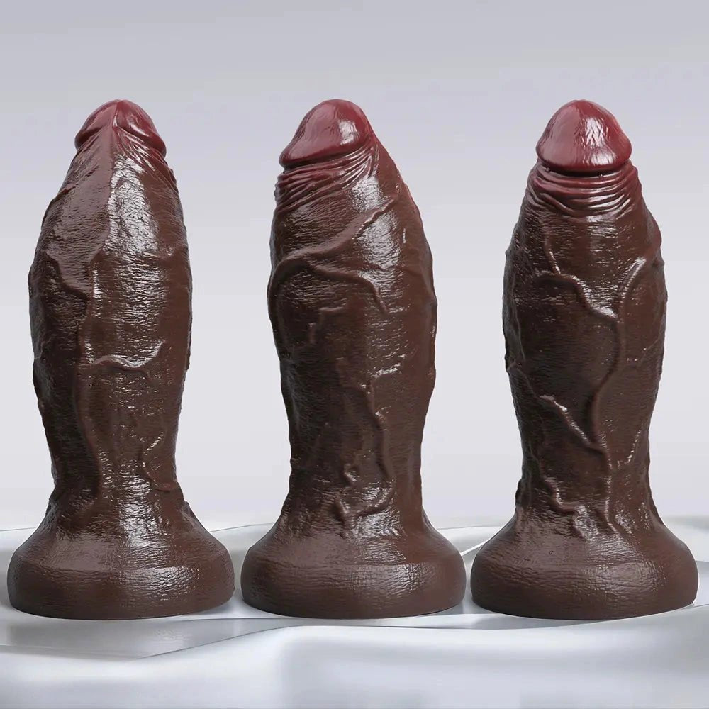 Ebony large thick silicone dildo, photo 11