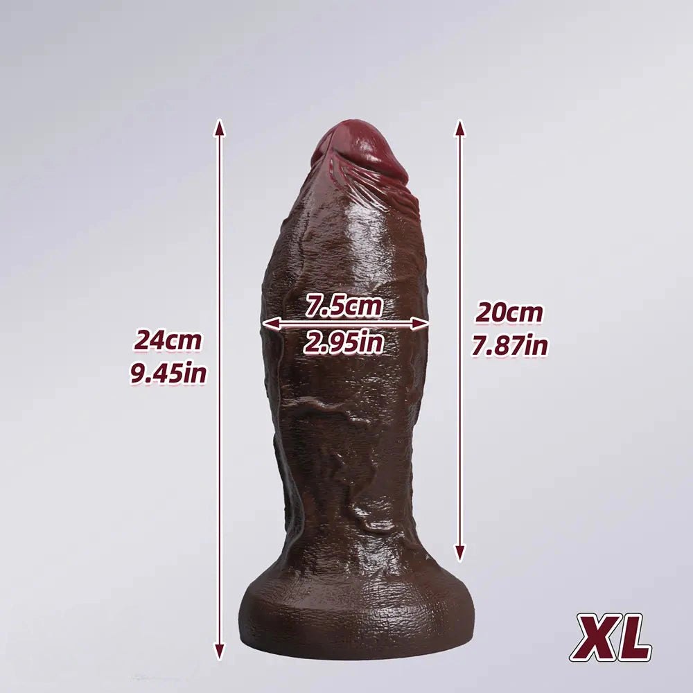 Ebony large thick silicone dildo, photo 16