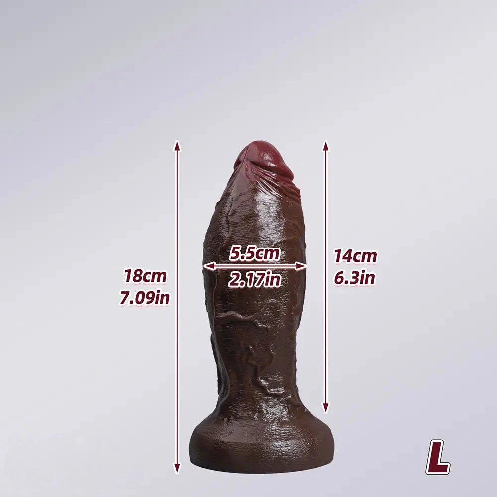 Ebony large thick silicone dildo, photo 17