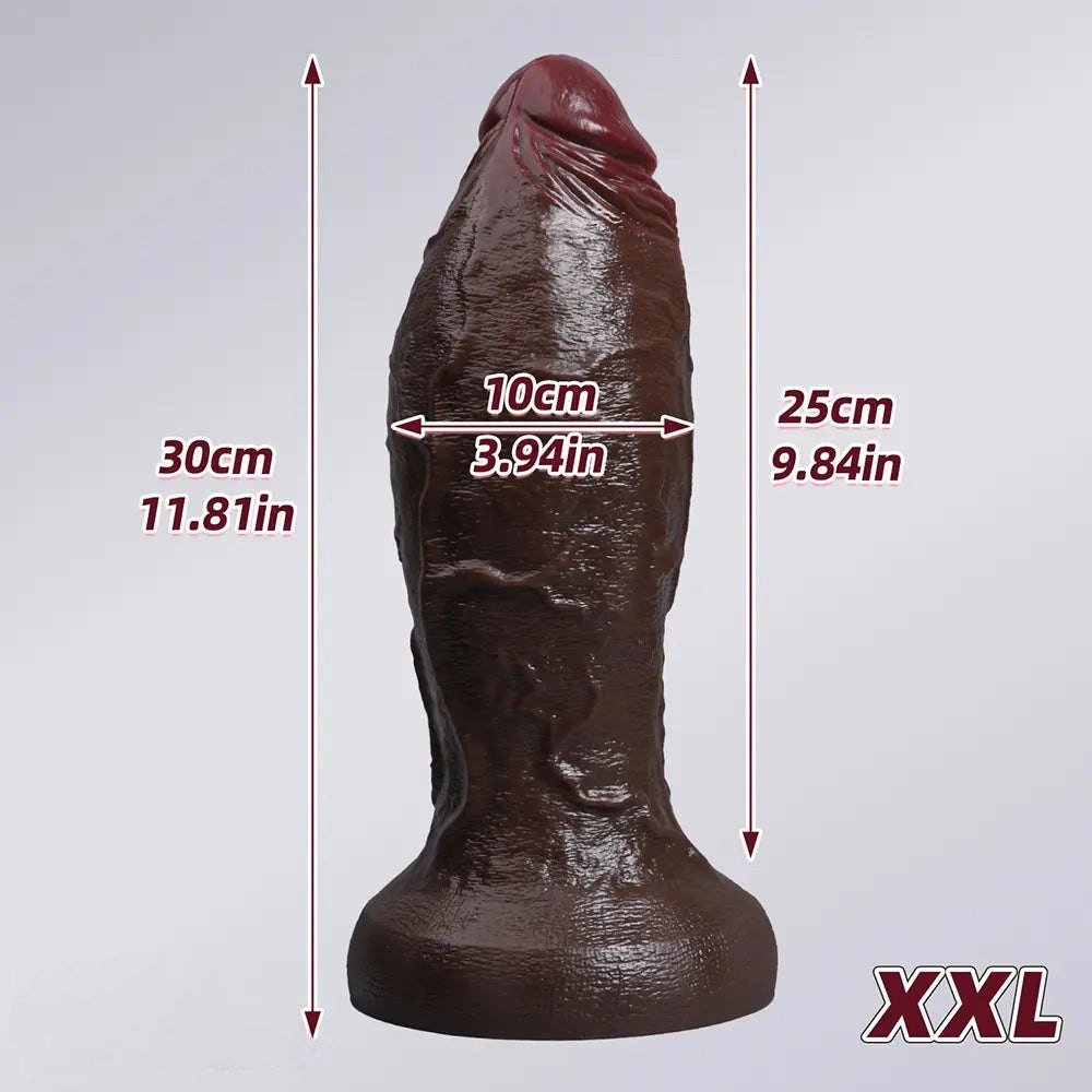 Ebony large thick silicone dildo, photo 18