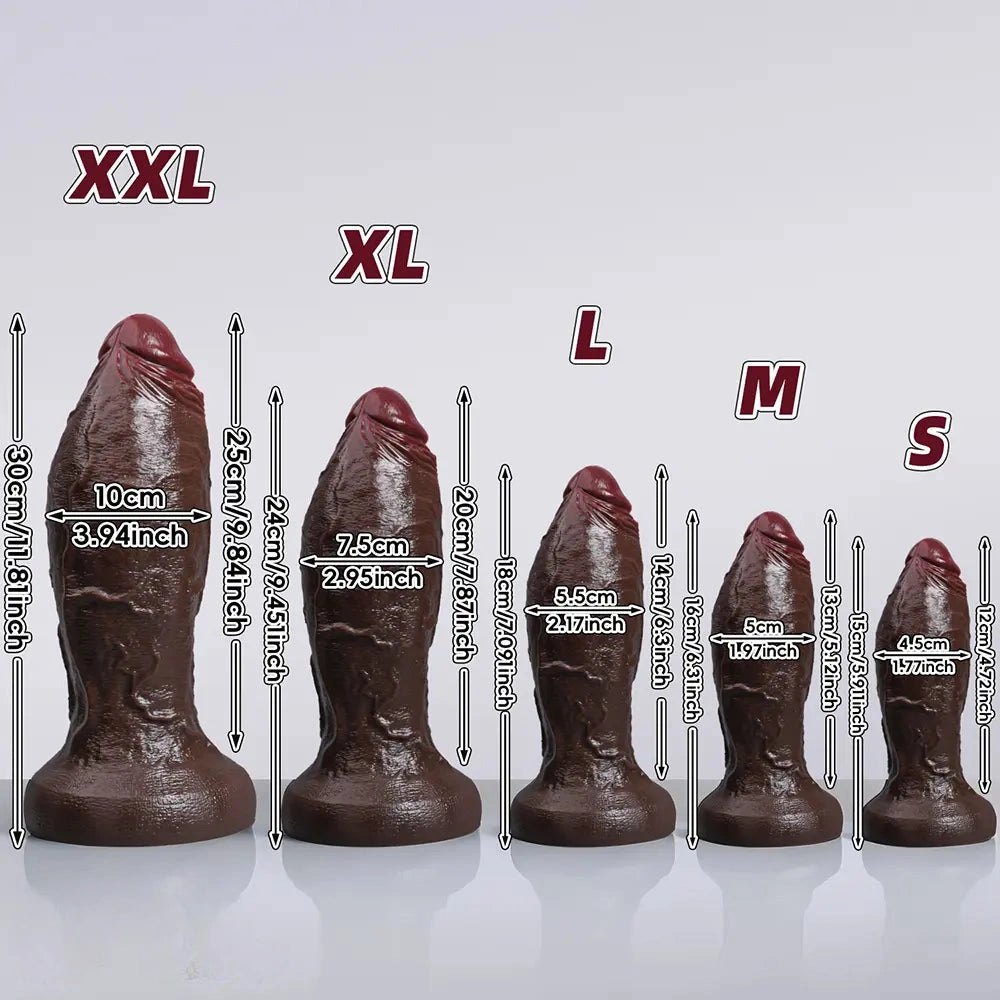 Ebony large thick silicone dildo, photo 4