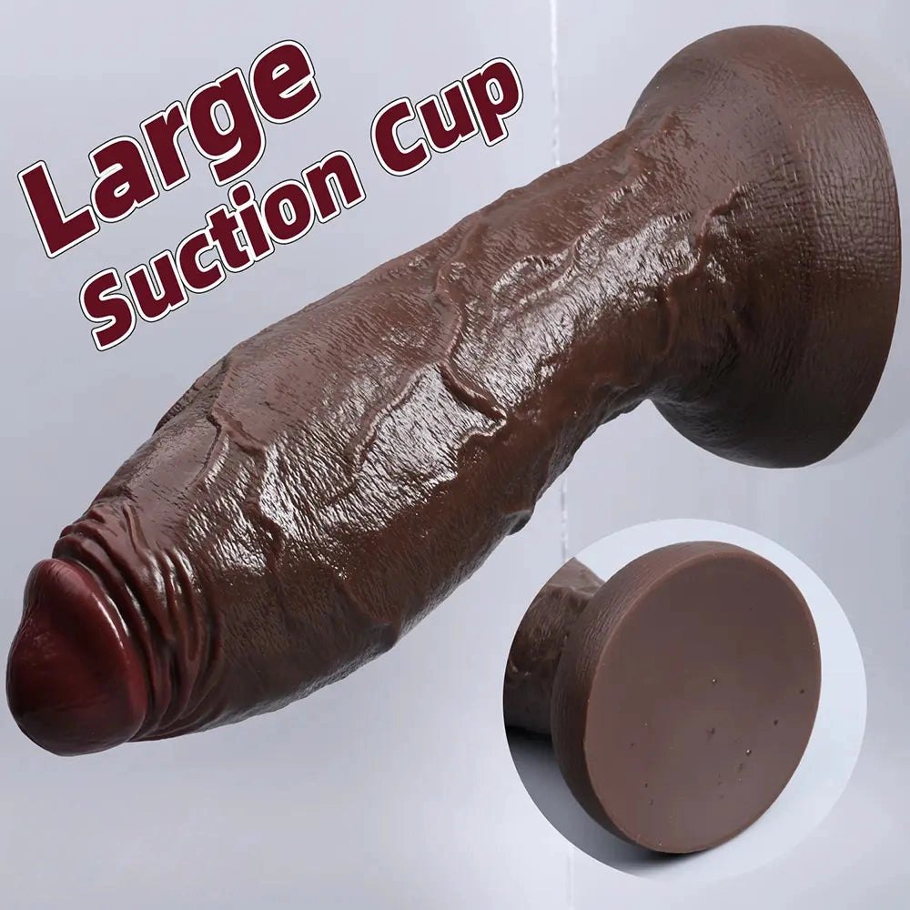 Ebony large thick silicone dildo, photo 7