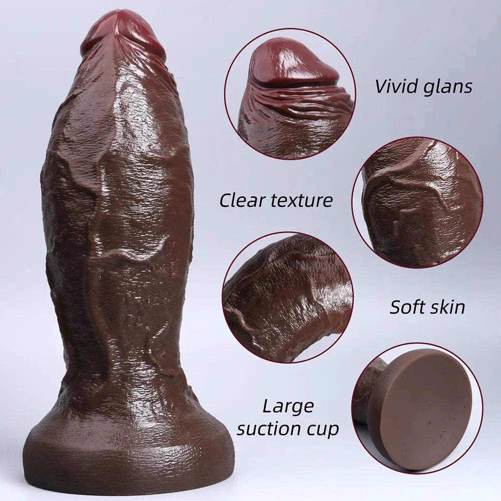 Ebony large thick silicone dildo, photo 9