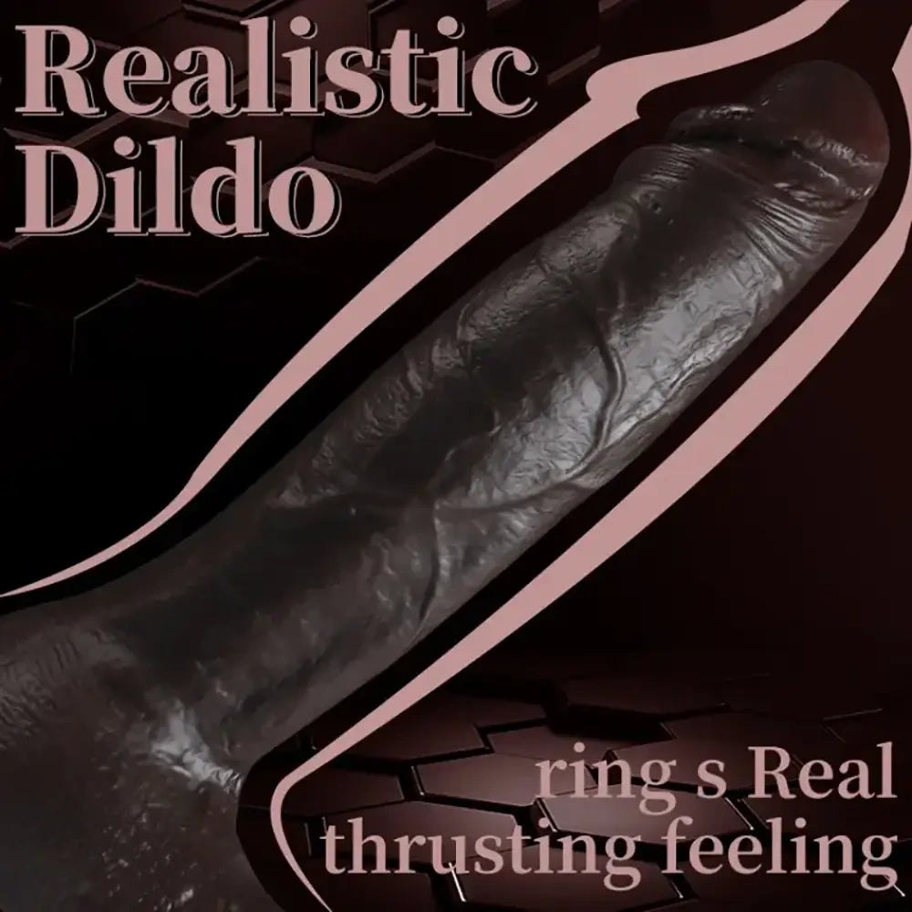 Ebony wrinkled texture pvc realistic dildo, photo 3