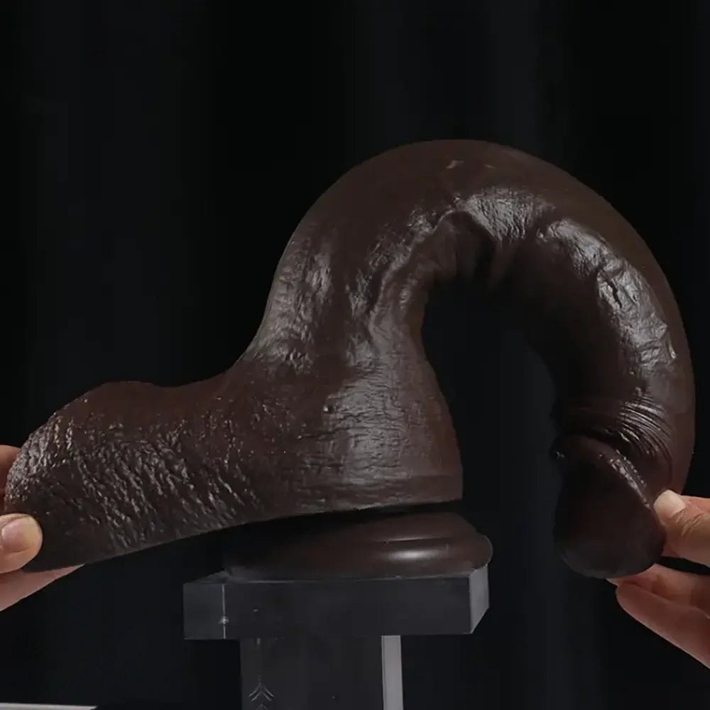 Ebony wrinkled texture pvc realistic dildo, photo 6