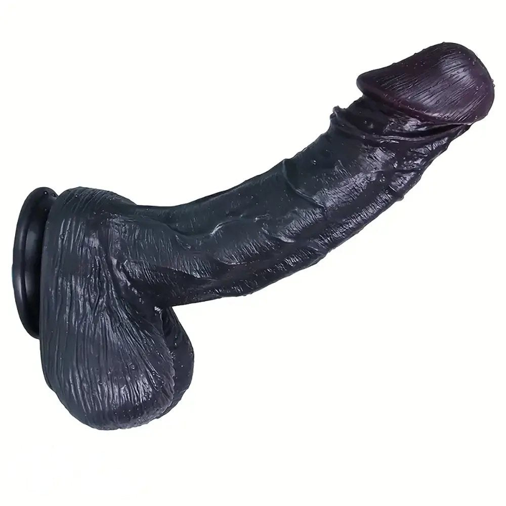 Ebony realistic silicone dildo, photo 2