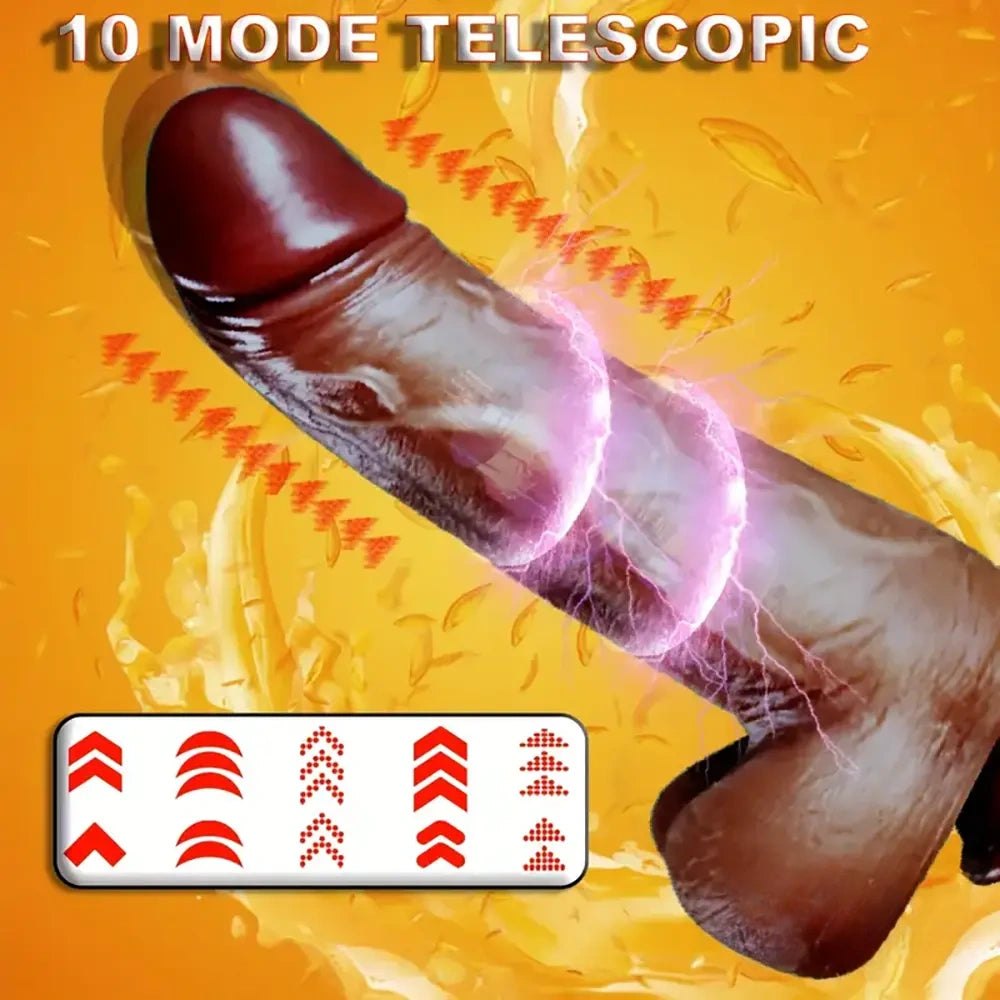 Ebony silicone vibrating thrusting dildo with remote, photo 7