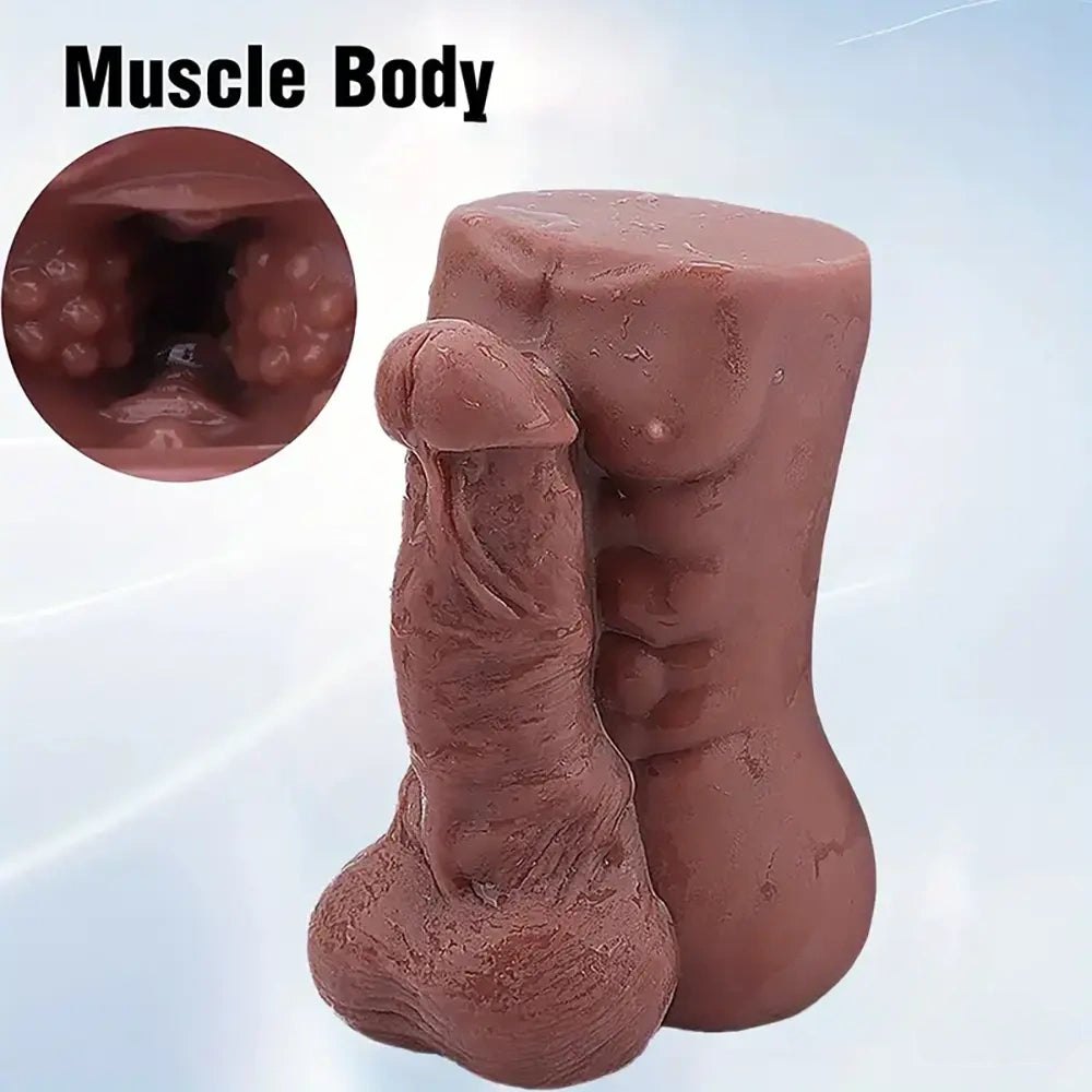 Ebony muscle torso masturbator, photo 1