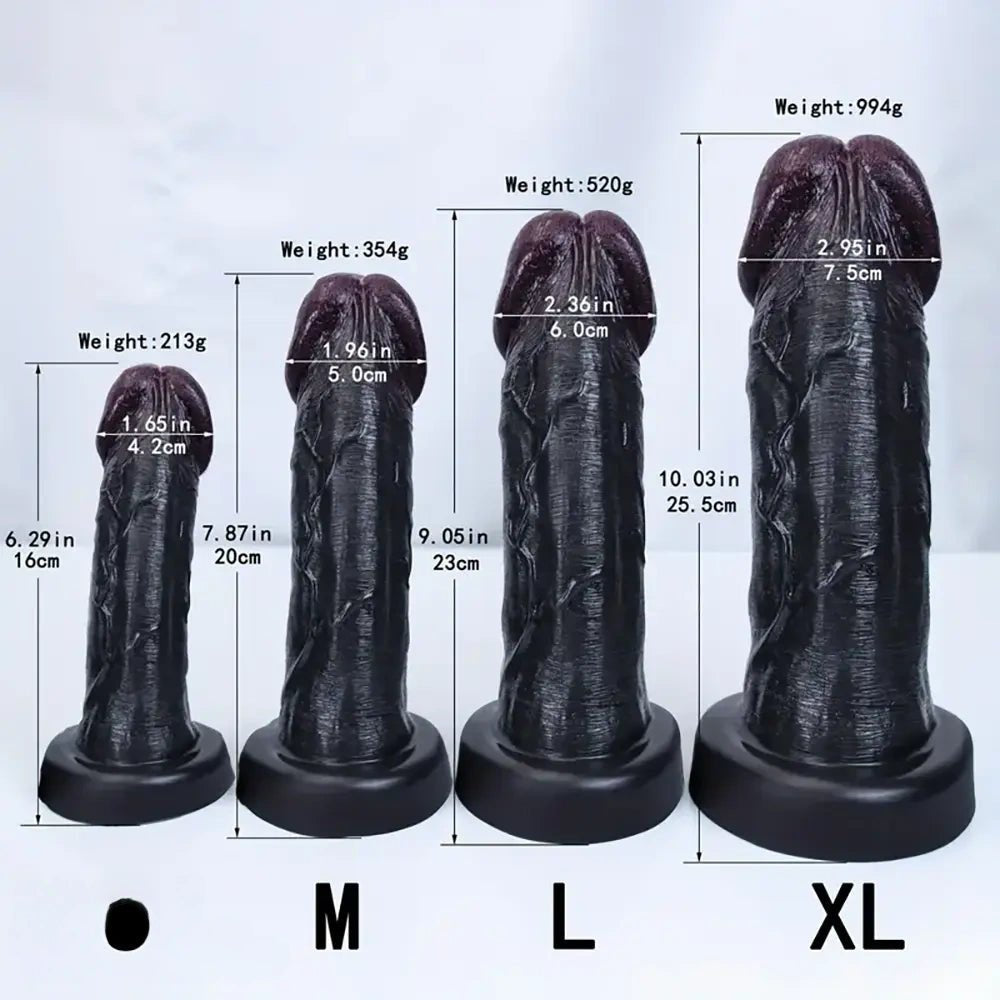 Ebony mushroom head realistic dildo, photo 2