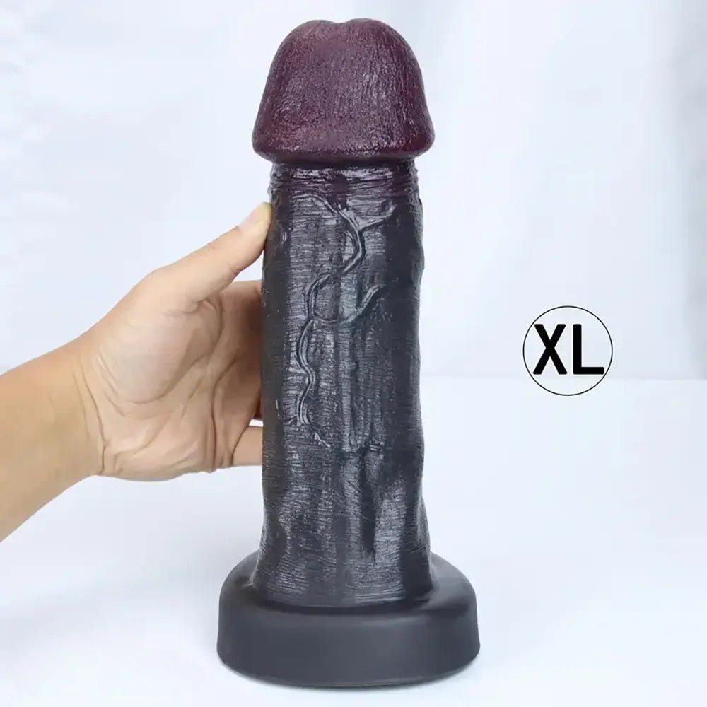 Ebony mushroom head realistic dildo, photo 6