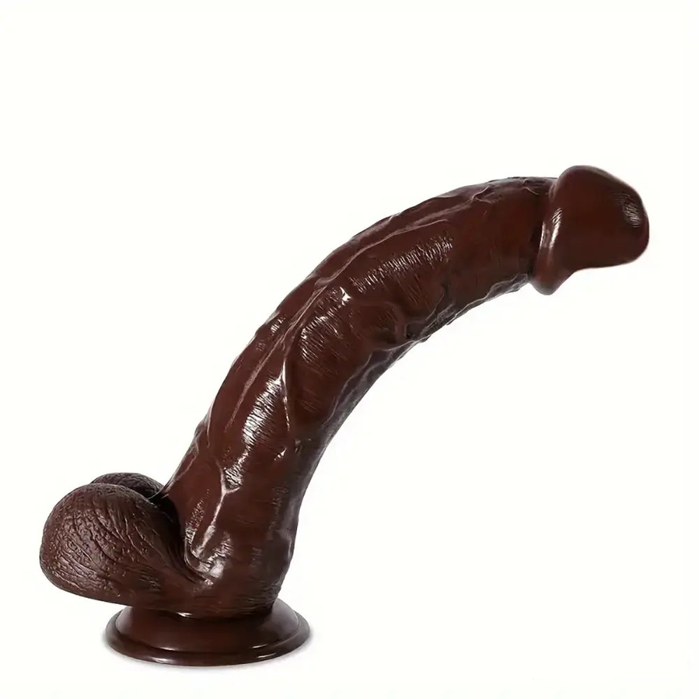 Ebony pvc realistic dildo, photo 4