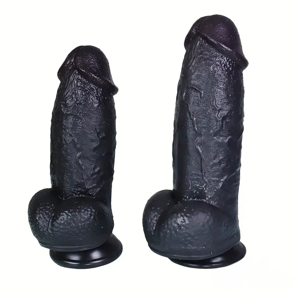 Ebony pvc realistic dildo, photo 2